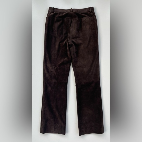 DKNY Women's Brown 100% LEATHER Pants Size 4 - Picture 2 of 10